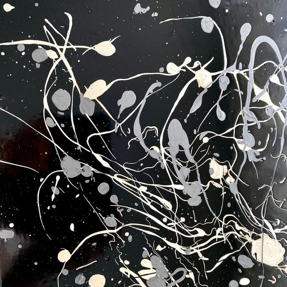 Teeming 3 - Original Art Mixed Media Oil Painting Framed 14"x14" - Picture 4 of 8